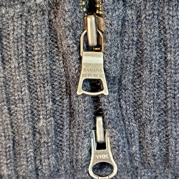 Banana Republic XL 100% Wool Sweater Jacket Removable Insulated Vest Gray #54023 - Picture 9 of 16